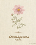 Cosmos Botanical Print, Plate VI — Vintage Floral Wall Art