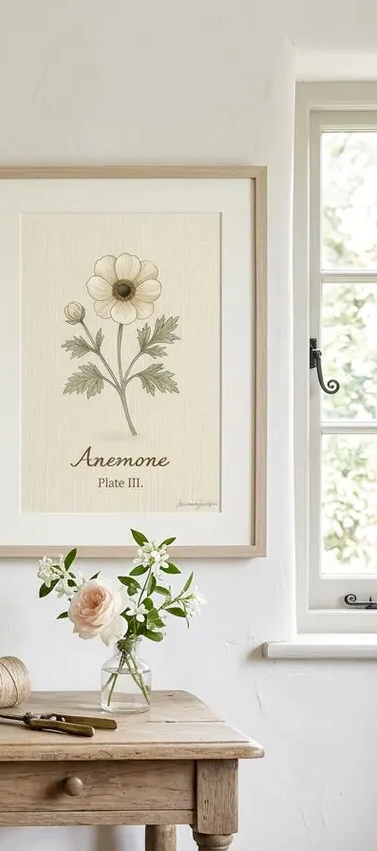 Anemone botanical print, Plate III, anemone study