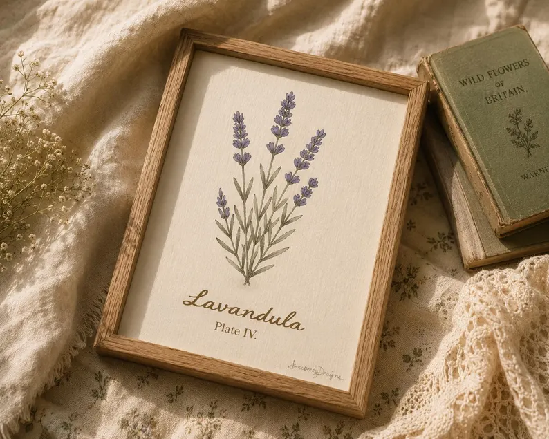 Lavandula Botanical Print, Plate IV — Vintage Lavender Wall Art